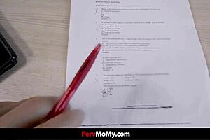 stepmom's wet pussy waits for stepson after class fuck