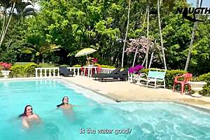 i love watching latina milf lesbians lick curvy asses poolside