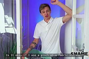 Skilled Naughty British MILF Caught Masturbating With Neighbor In Stockings!