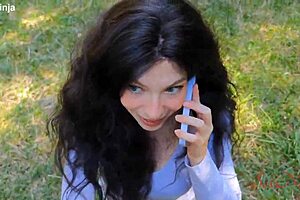 scared curvy influencer lost in forest ditches bear fear for my big cock creampie ride