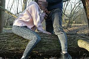 Redhead Wife Slut Sucks Dick In Forest Cheating Hubby