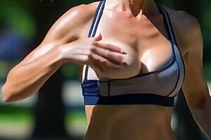 mature milf jogs park showing huge natural bouncing tits nipple slips compilation