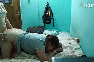 doggy style homemade emo panties thong white pink pounding