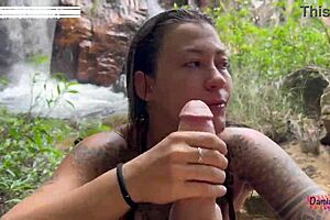 wild rush fucking naughty latina slut at waterfall