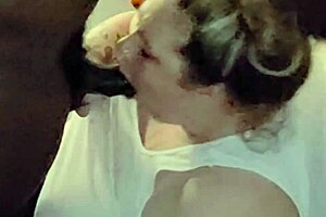 bam's marvelous throat slurps monster cock sloppy on stairs wet deepthroat moan