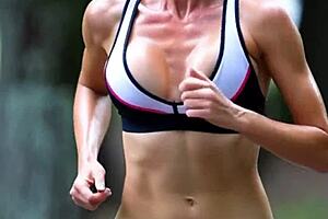 mature milf jogs park showing huge natural bouncing tits nipple slips compilation