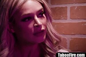 blonde secretary laps milf boss pussy for that dream job