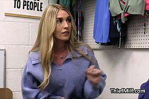 two guards spy busty milf at work then pound her pussy and mouth 😏👮‍♂️💋