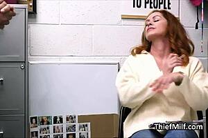 Caught Redhead Milf Deepthroats Fat Cock in Lingerie