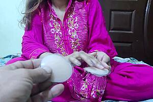 stepsis shows big natural tits teaching sex closeup in bedroom 😍