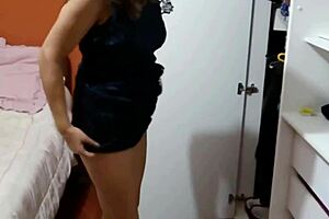 beautiful stepmom dresses up parties then strips flashing her huge assets