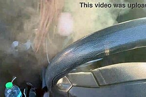 Artemisia Love drives through Los Angeles traffic flashing her big Italian tits from the car window while cruising California streets