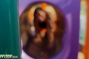 LUCKY GURL NICOLE SANTANA RIDES BIG BOOTY BLACK MILF IN CAR