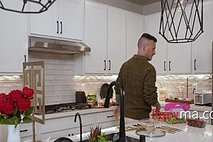 Naughty step aunt sneaks in to suck cock and fuck young nephew pov