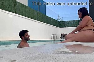 My milf poolside ass lick leads to creampie pounding?