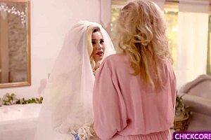 gorgeous young bride carolina sweets craves lesbian sex with grandma julia ann