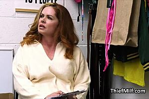 Caught Redhead Milf Deepthroats Fat Cock in Lingerie