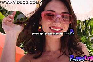 skinny milf brooke tilli strips naked outdoors for playful tease