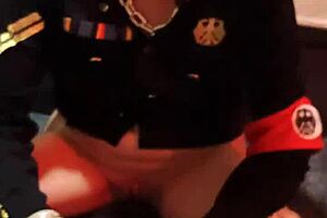 German Milf Prostitute Sandra Pumps Swollen Vagina Eats Cum Dog Food