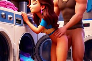 ai generated milf teen anal fuck in laundry room