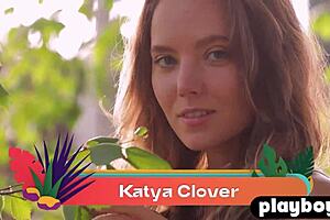 katya clover strips naked outdoors revealing her petite natural body in nature poses