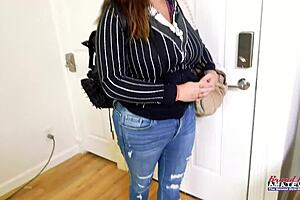 busty nerdy celeste sucks cock deep + rims ass for curvy pounding 💦😈