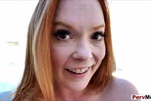 busty redhead stepmom gets pov poolside pounding doggystyle