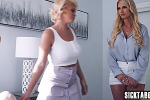 redhead teen madi collins joins milfs rachael cavalli charli phoenix pussy licking frenzy