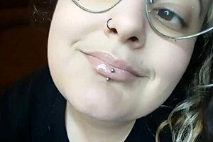 sweet thin lips shining with fresh gloss closeup