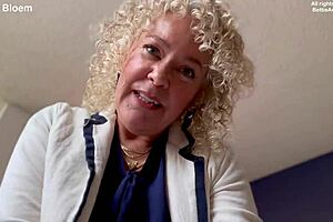 stepmommy's juicy pussy fingers itself for her needy boy closeup