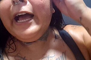 Mary Jhuana Sweats Flashing Big Tits Ass Pierced Nipples Post Workout Bathroom Tease