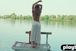 stunning european milf kenya strips naked showing off perfect brunette booty and small tits