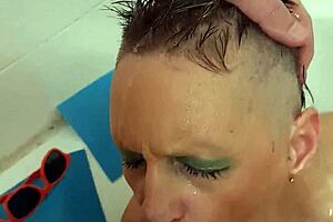 german milf sandra gulps cum after deepthroat facefuck deluge