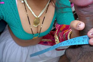 sasur bahu alone indian bahu gets hairy tight pussy hard fucked by sasur ji during measurement close up creampie