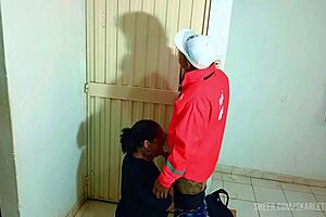 Horny Mature Latina Flashes Saggy Big Tits Ass Gives Delivery Boy Sloppy Blowjob