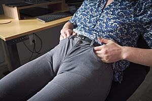 i cant resist my naughty colleague's camel toe teasing in tight jeans!