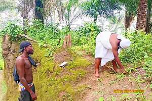 Naughty bbw ezewanyi rides big cock hardcore on village road