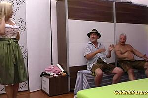 stepmom's tight pussy fisted deep at wild german gangbang orgy