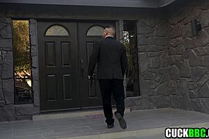 hey cuck hubby's cool with bbc stretching his wife wide