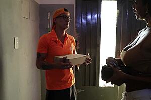 Trio with delivery boy? Ebony big ass begs for your cum humiliation