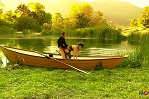 BEAUTIFUL HORNY BRUNETTE FUCKED HARD ON BOAT CUM ON FEET!