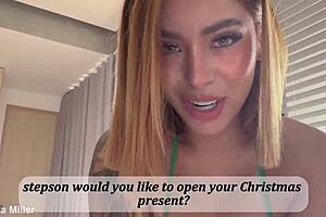 merry christmas stepson, time to fulfill your milk-filling fantasy with me today