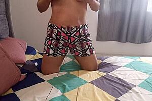 neighbor dances till her juicy vagina creams and nipples poke hard