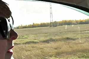 sexy blonde milf SLUT DRIVES CAR no PANTIES stockings HIGH HEELS hairy PUSSY flashing big natural TITS public