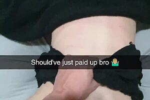 pregnant milf settles boyfriend's debt with rough snapchat submission and cuck captions