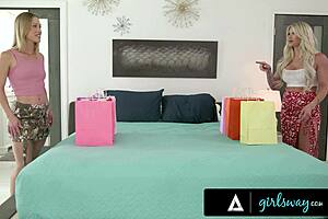 Diana Grace scissors milf Taylor Wild to orgasm after lingerie try-on seduction!