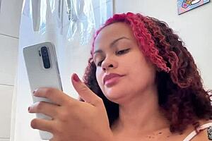 Chubby Brazilian's Gassy Morning Toilet Farts