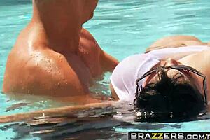 big tits redhead abella anderson scores in wet water polo orgy