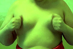 mature bbw peels satin shorts off fat pussy fingering close-up with vaginal balls