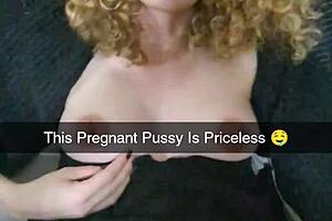 pregnant milf settles boyfriend's debt with rough snapchat submission and cuck captions